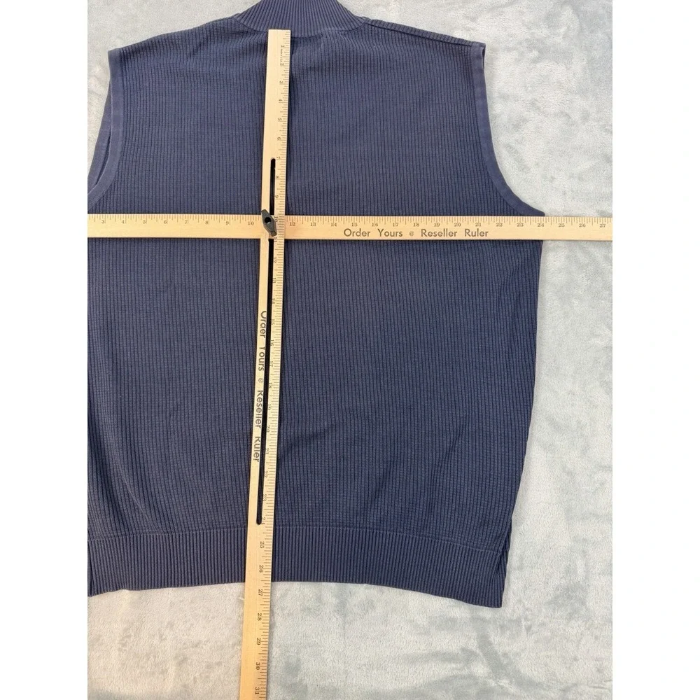 Vintage St Croix Shop Vest Men's XL Navy 1/4 Zip Cotton Blend Made in USA